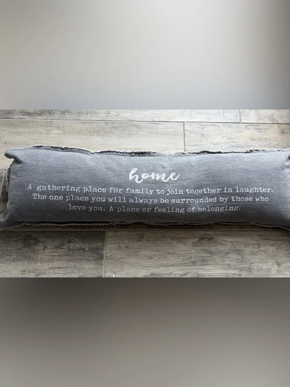 Gray 'home' Decorative Lumbar Pillow